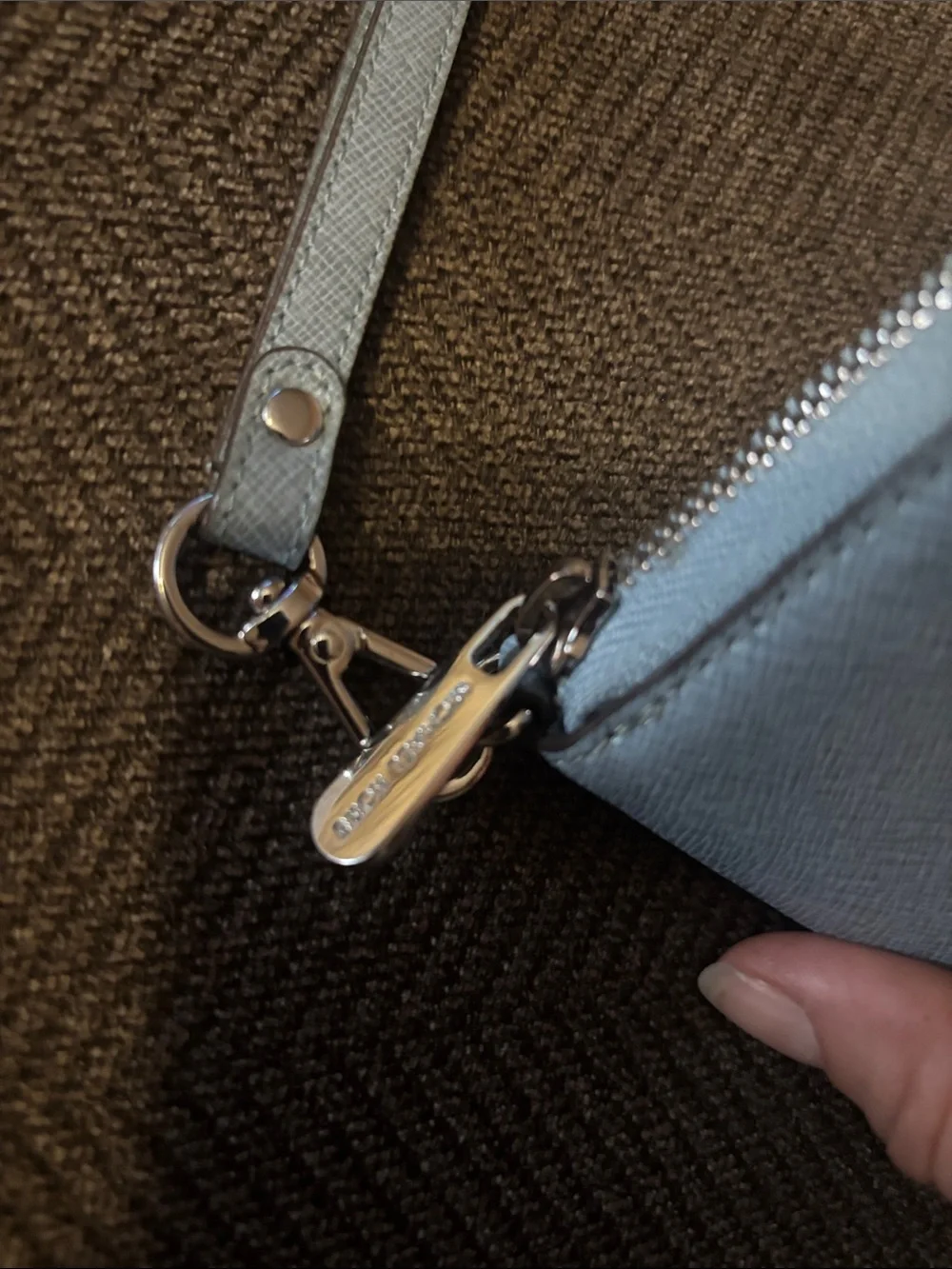 Michael kors Light Blue Zip Wristlet Wallet euc